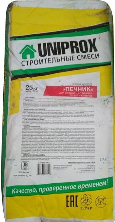 Клей для печей "Печник" "UNIPROX", 25 кг