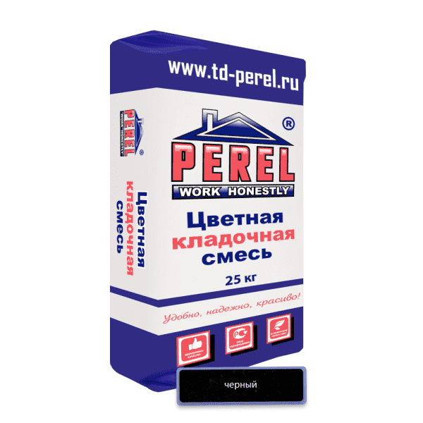 Черная кладочная смесь Perel VL 25 кг